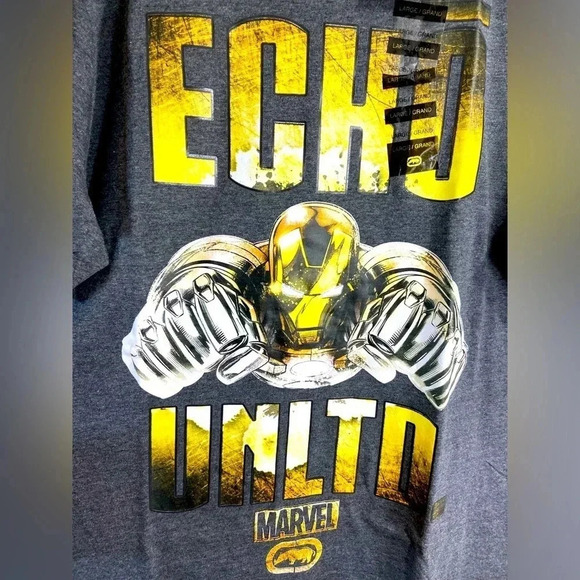 Marvel x Ecko - Iron Man - Large Grey T Shirt - BNWT 🔴⚜️ - Picture 1 of 4
